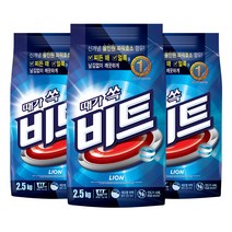 비트 분말 세탁세제 일반용 리필, 3개, 2.5kg
