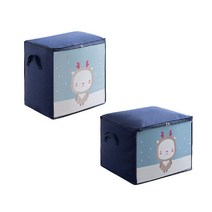 방수 방습 옷 정리함 M + L, 네이비, 1세트