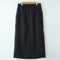 빼빼 여성용 울혼방 앞트임 뒷밴딩 H라인 롱스커트