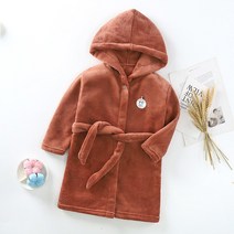 스타빈 아동용 스마일패치 후드 목욕가운 110호, 브라운