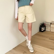 시크블랙 여성용 렛다운 레더 와이드 하프팬츠 cppt10824k29