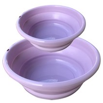 퍼닉 2단변신 접이대야 2종세트, 1세트, 퍼플