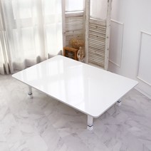 [아기높이조절테이블] 레몬트리 높이조절 접이식 테이블 1200 x 800 mm, 마블 화이트