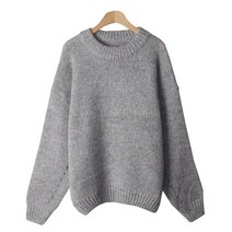 플랜데이 여성용 루즈핏 도톰 데일리 사이로 니트 ms7