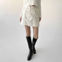 플랜데이 카치온 코튼 면 포켓 카고 미니 스커트