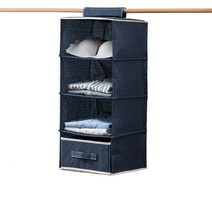 미카엘 옷장 행거 선반 수납 4단 기본 행잉서랍, 네이비, 1개