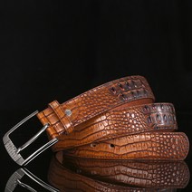 로이티플 남성용 악어무늬 허리 벨트 YT_RA5900