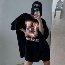 매드시스터 유 프린팅 오버핏 빅사이즈 반팔티