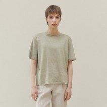 그레이스케일 여성용 리넨 이지 티셔츠