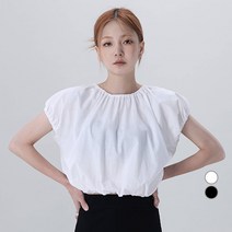 어썸어라운드 여성용 밴딩 스트랩 반팔 블라우스