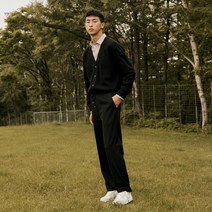 베이직하우스 남성용 TR 솔리드 기모 풀 밴딩 슬랙스 LVPT7103