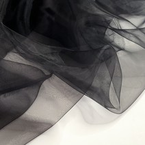광폭 오간디 크리스탈 인터록 마감 원단, 블랙