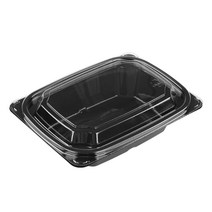 쿡앤락 반찬 샐러드 용기 검정 DS-202, 1개입, 100개