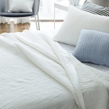 박홍근홈패션 미라클 풍기인견 3중직피그먼트 누비이불, 크림화이트