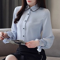 어썸풀 르아 소매 프릴 블라우스