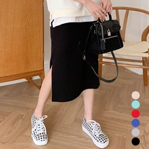 플랜데이 여성용 봄봄 비비드 옆트임 H라인 밴딩 롱 스커트