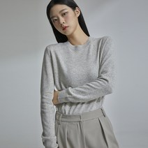 미쏘 여성용 캐시미어 라쿤혼방 베이직 풀오버 니트