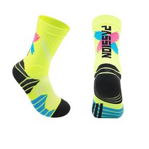 SNF 남성용 하이튜브 농구양말, 09 형광블루
