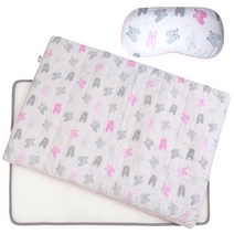 화모 부드러운 모달 아기 매쉬매트 + 매쉬베개, 핑크곰