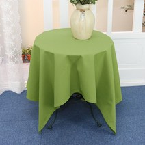 나산데코 면 테이블커버, 올리브그린, 원탁용(130 x 130 cm)