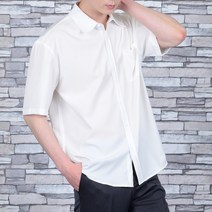 타운클로 남성용 여름스판 세미 오버핏 컬러 반팔 셔츠
