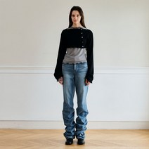 포이어 여성용 Pintuck Straight Jeans