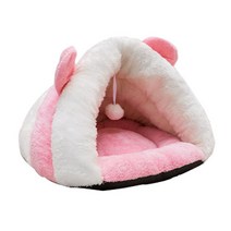 보온 고양이 하우스, 화이트 + 핑크
