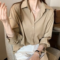 더시럽 여성용 커리어 우먼 단정 깔끔핏 셔츠