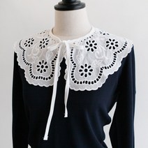 바비수 나나 플라워 코튼 레이스 넥케이프