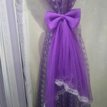 루비코코 레이스 프릴 리본 커튼타이백 20 x 60 cm, 퍼플 싱글, 1개