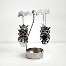 리버그린 회전모빌 티라이트 캔들홀더 부엉이, 실버