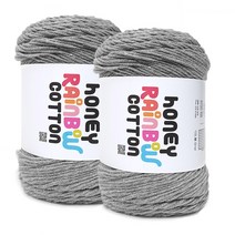 니뜨 허니 레인보우 코튼 뜨개실 2p + 도안, 345 그레이
