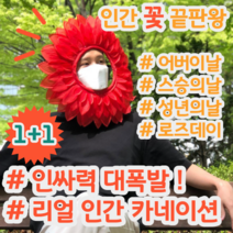 인싸력 대폭발 리얼 인간 꽃다발 카네이션 장미꽃 끝판왕, 2개