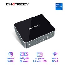 Chatreey-미니 pc i7 10510U i5 10210U Nvme SSD 윈도우즈 11 게임용 데스크탑 컴퓨터 2xGigabit 이더넷, 03 i5-10210U_03 UK, 04 8G Ram 512G SSD