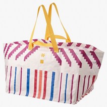 이케아 이케아 쇼핑백 세시디그 장바구니 줄무늬 라일락 55x37x37cm 시장바구니 수납백 에코백, 1개