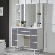 샤인 하이그로시 화장대, 2_2.샤인 고정형 화장대(B형)_화이트+그레이