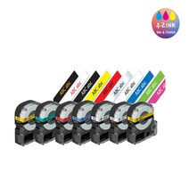 EPSON 엡손 호환 라벨테이프 6mm 9mm 12mm 18mm 24mm 라벨프린터기 테이프, 9mm 컬러도트/검정글자-SWC206K