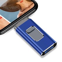 USB 3.0 플래시 드라이브 1000GB 아이폰 아이패드용 메모리 스틱 외장 스토리지 썸 포토 아이폰/아이패드/및 컴퓨터와 호환 (1000GB 레드)135126, Blue