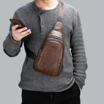 클래식 가죽 남성 크로스백 빈티지 캐주얼백