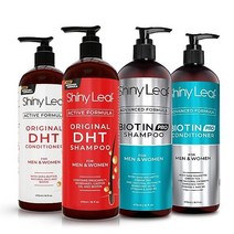 Shiny Leaf Biotin and DHT Blocker Hair Growth Shampoo Conditioner Bundle Sulfate Free Set Targeting