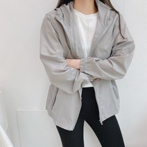 남녀공용 후드 바람막이, 형광초록