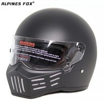 오토바이 풀페이스헬멧 남성용 빈티지 헬멧 모토크로스 스쿠터 라이딩 풀 페이스 레트로 밴디트 라이더 레이싱 심슨 M30 도트, 특대, 매트 블랙 클리어