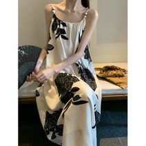 CWCH(특허제품) 디자인 감각 스몰 원피스 여 여름 차이나 나시 스커트 루즈핏 날씬해 보이는 롱 스커트
