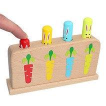 아기바운서 baby montessori 교육 장난감 나무 토끼 팝업 장난감 fine