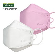 [네퓨어] KF94 프리미엄 끈조절 마스크 60매 컬러 황사 미세먼지 마스크, 프리미엄 흰색+분홍색 30매씩