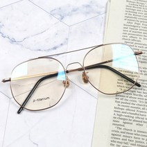 멜라크메 남자 여자 티타늄 사각 라운드 투브릿지 보잉 안경테