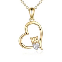 KECHO 14K 옐로우 골드 울프 목걸이, Gold-Pig Necklace
