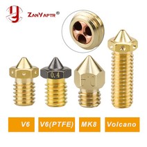 자격증용 모델링 건축CHT 노즐 E3d V6 황동 PTFE 코팅 붙지 않는 필라멘트 고 유량 0.2/0.3/0.4/0.6/0.8/1, 03 0.4mm_10 Volcano x 1