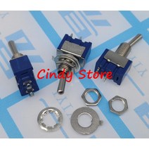 100pcs MTS-101 2 핀 SPST 스위치 ON-OFF AC125V/6A 250V/3A 6mm 파란색 미니 토글, 한개옵션0