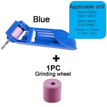 Drill Portable Bit Sharpener Corundum Grinding Tool Resisting Polishing Grinder Wheel 2.0-12.5mm A33, [06] Blue with 2 Stones